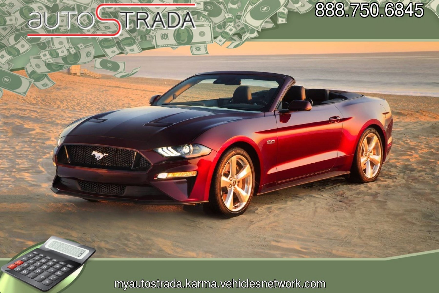 2020 Burgundy /Black Ford Mustang GT Convertible (1FATP8FF9L5) with an 5.0L V8 DOHC 32V engine, Automatic transmission, located at 1313 Las Vegas Blvd, Las Vegas, NV, 89109, (888) 750-6845, 36.002834, -115.201302 - In some ways, the 2020 Ford Mustang is just as you'd expect it to be. It has rear-wheel drive, an available 5.0-liter V8 under the hood, and all sorts of factory options to make it faster, louder, and more distinctive. What you might not expect about the Mustang is the way Ford has committed to the - Photo#0